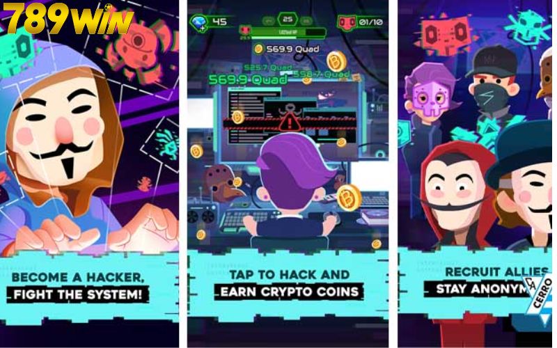 Tool hack Hacking Hero: Hacker Clicker có giao diện đầy màu sắc